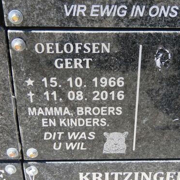 OELOFSEN Gert 1966-2016