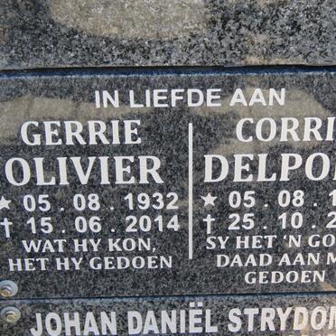 OLIVIER Gerrie 1932-2014 &amp; Corrie DELPORT 1932-2016