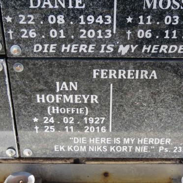 FERREIRA Jan Hofmeyer 1927-2016