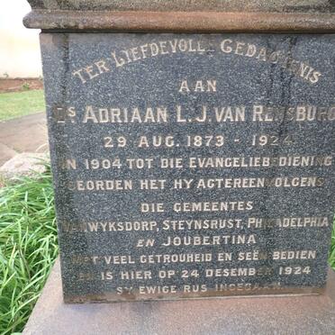 RENSBURG Adriaan L.J., van 1873-1924