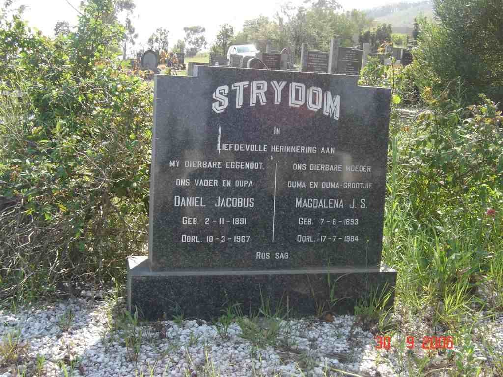 STRYDOM Daniel Jacobus 1891-1967 &amp; Magdalena J.S. 1893-1984