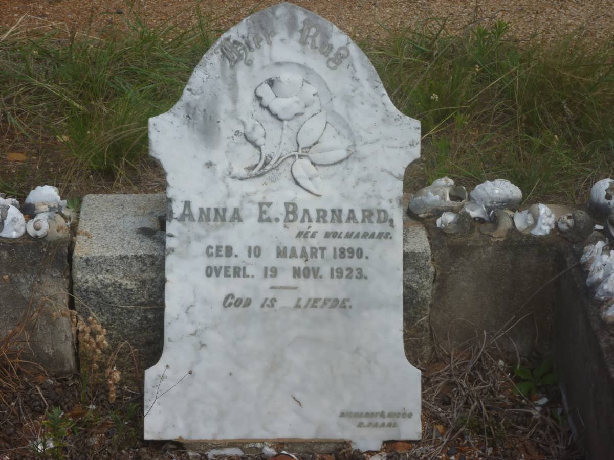 BARNARD Anna E. nee WOLMARANS 1890-1923