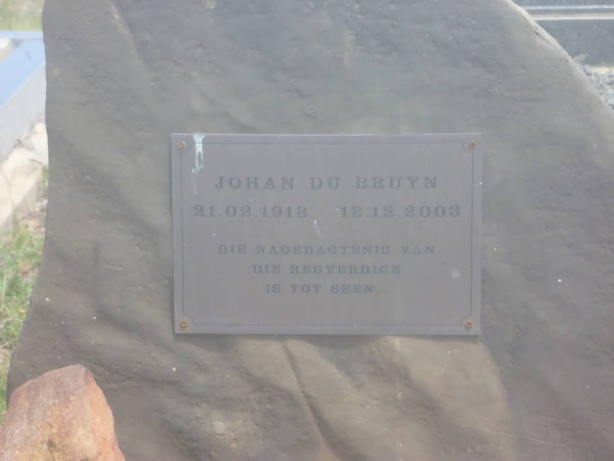 BRUYN Johan, du 1918-2003