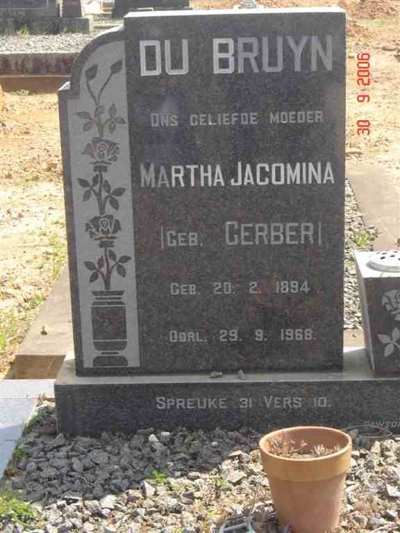 BRUYN Martha Jacomina, du nee GERBER 1894-1968