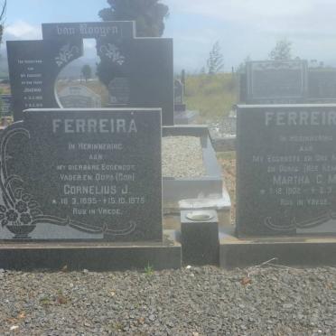 FERREIRA Cornelius J. 1895-1975 &amp; Martha C.M. KEMP 1902-1970