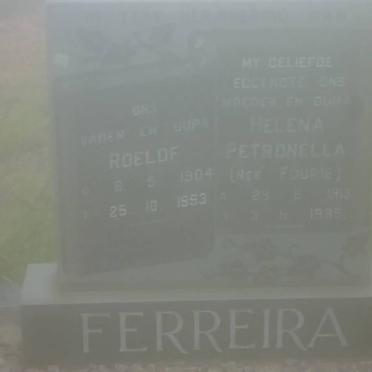 FERREIRA Roelof 1904-1993 &amp; Helena Petronella FOURIE 1913-1985
