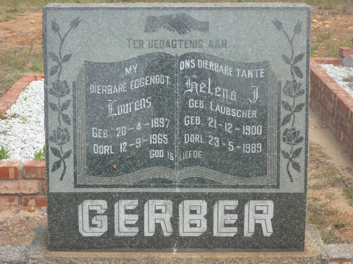 GERBER Lourens 1897-1965 &amp; Helena J. LAUBSCHER 1900-1989