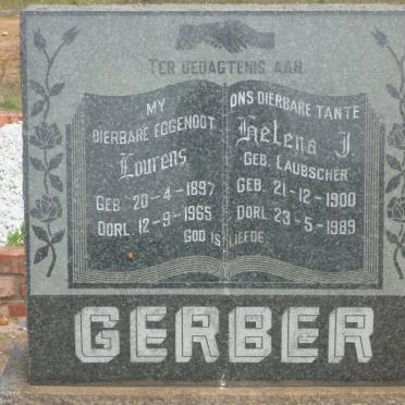 GERBER Lourens 1897-1965 &amp; Helena J. LAUBSCHER 1900-1989