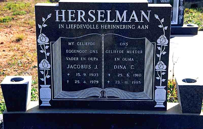 HERSELMAN Jacobus J. 1903-1979 &amp; Dina C. 1910-1985