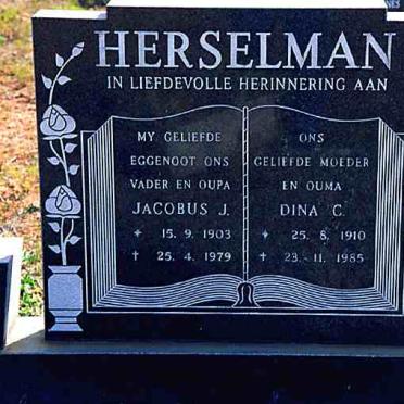 HERSELMAN Jacobus J. 1903-1979 &amp; Dina C. 1910-1985