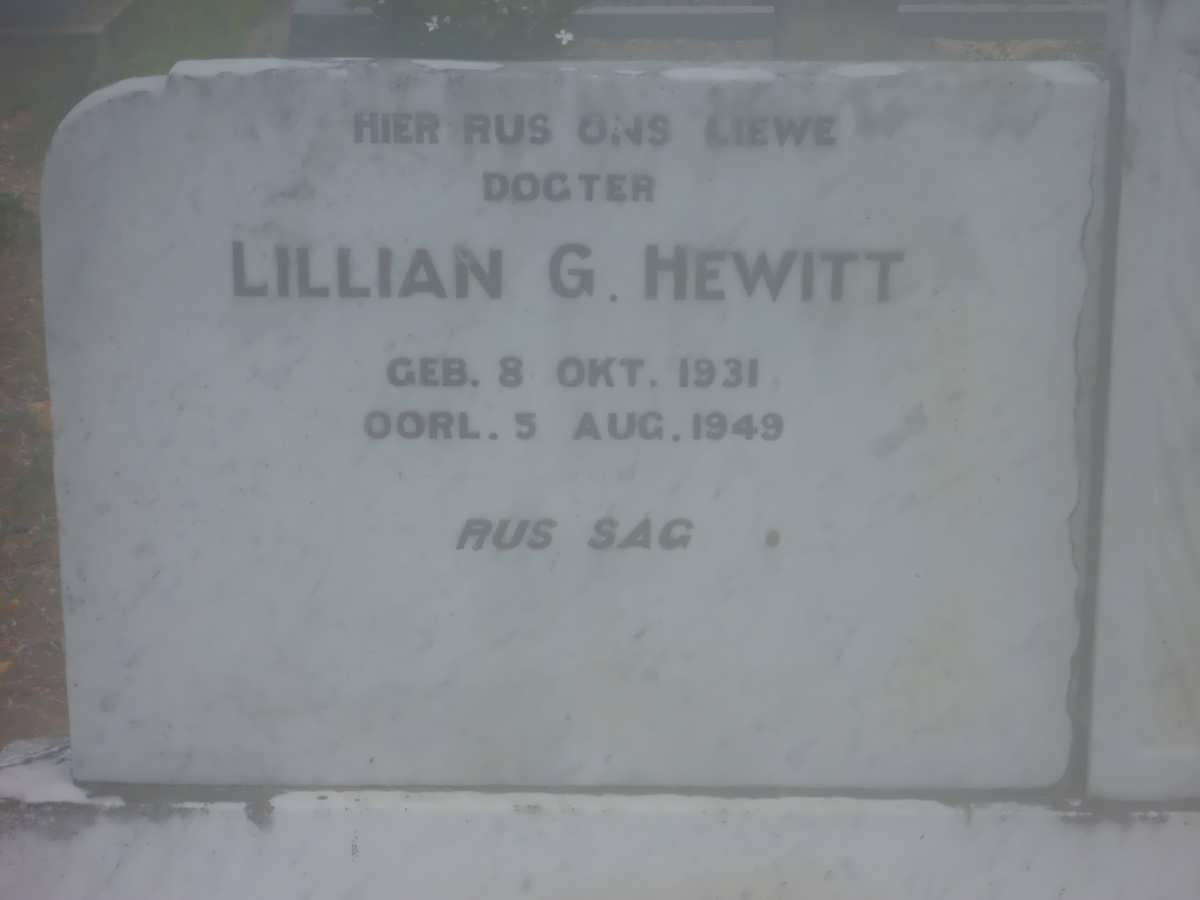 HEWITT Lillian G. 1931-1949