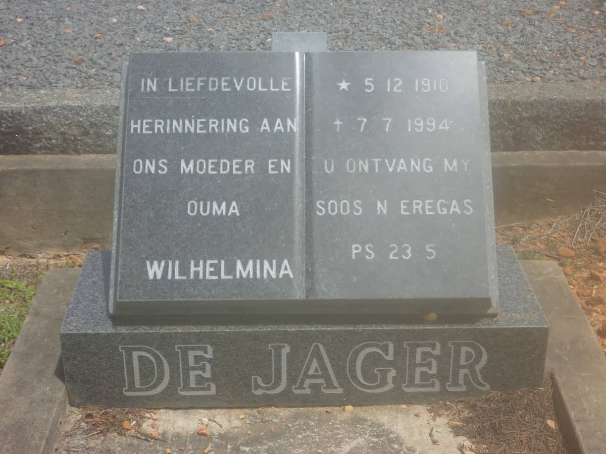 JAGER Wilhelmina, de 1910-1994