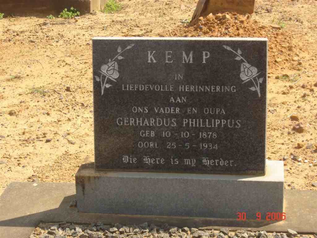 KEMP Gerhardus Phillippus 1878-1934