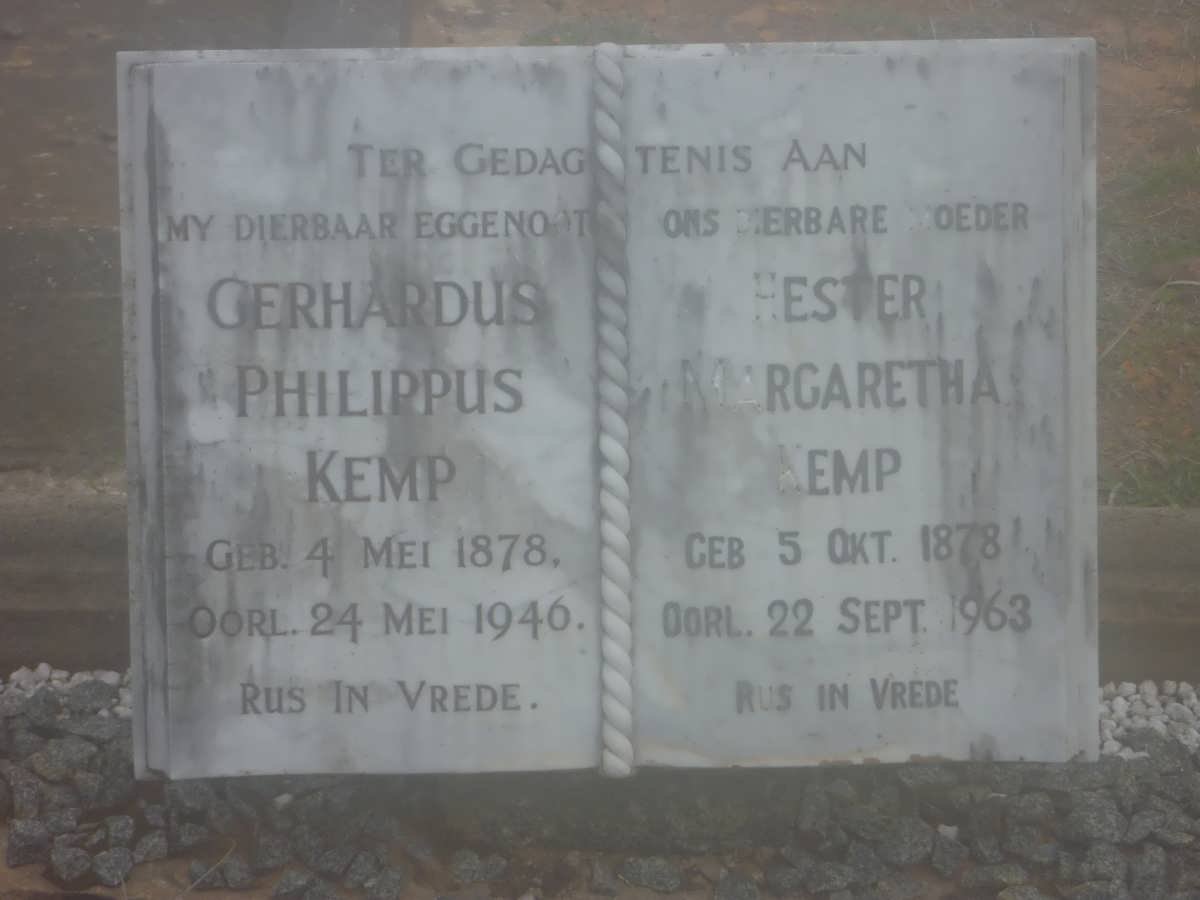 KEMP Gerhardus Philippus 1878-1946 &amp; Hester Margaretha 1878-1963