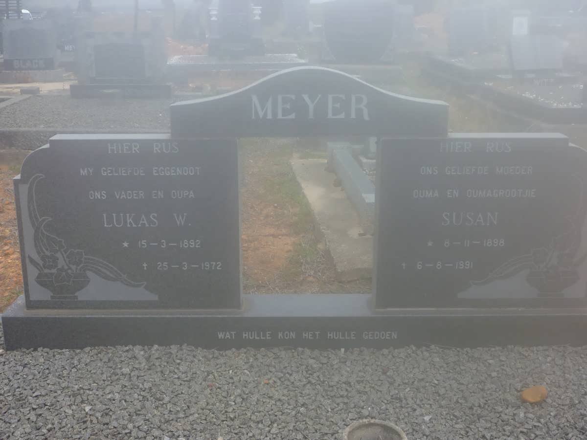 MEYER Lukas W. 1892-1972 &amp; Susan 1898-1991