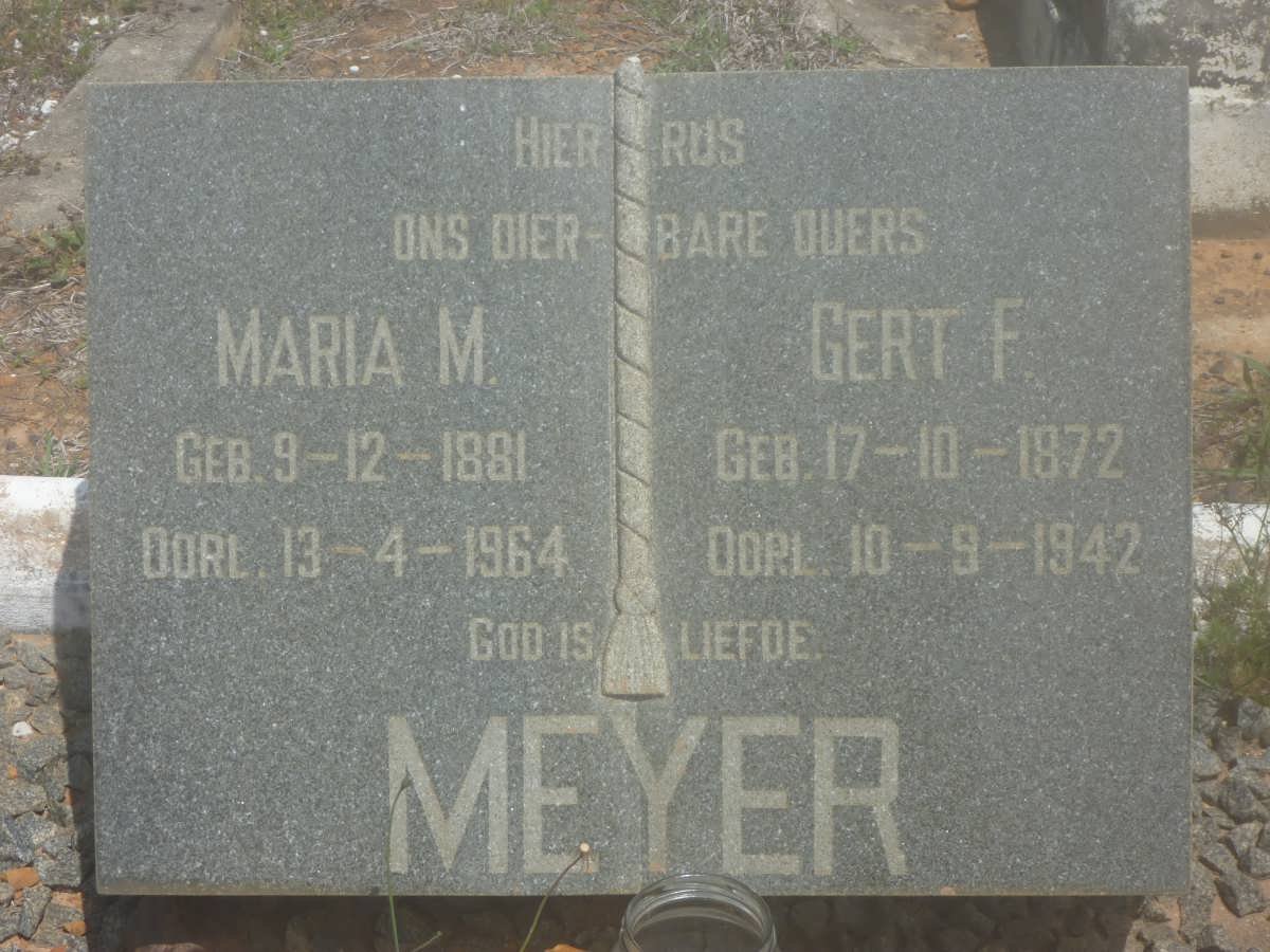 MEYER Gert F. 1872-1942 &amp; Maria M. 1881-1964