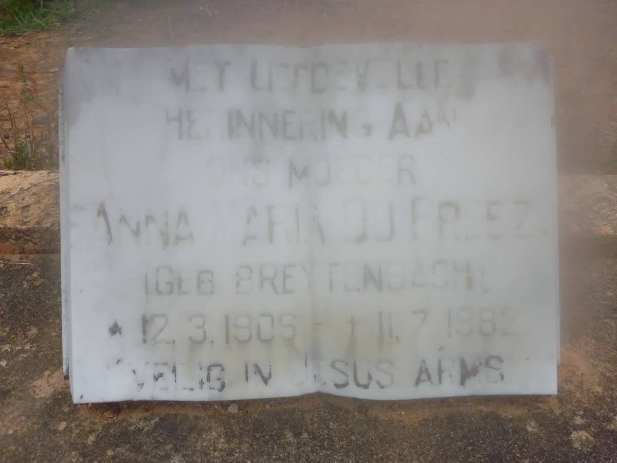 PREEZ Anna Maria, du nee BREYTENBACH 1906-1982