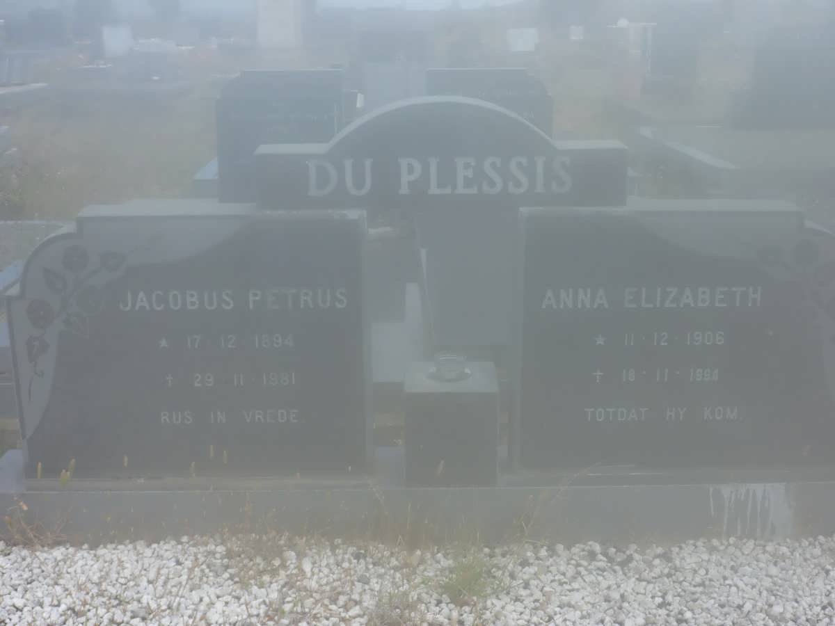 PLESSIS Jacobus Petrus, du 1894-1981 &amp; Anna Elizabeth 1906-1994