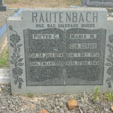 RAUTENBACH Pieter G. 1874-1958 &amp; Maria M. GERBER 1874-1945