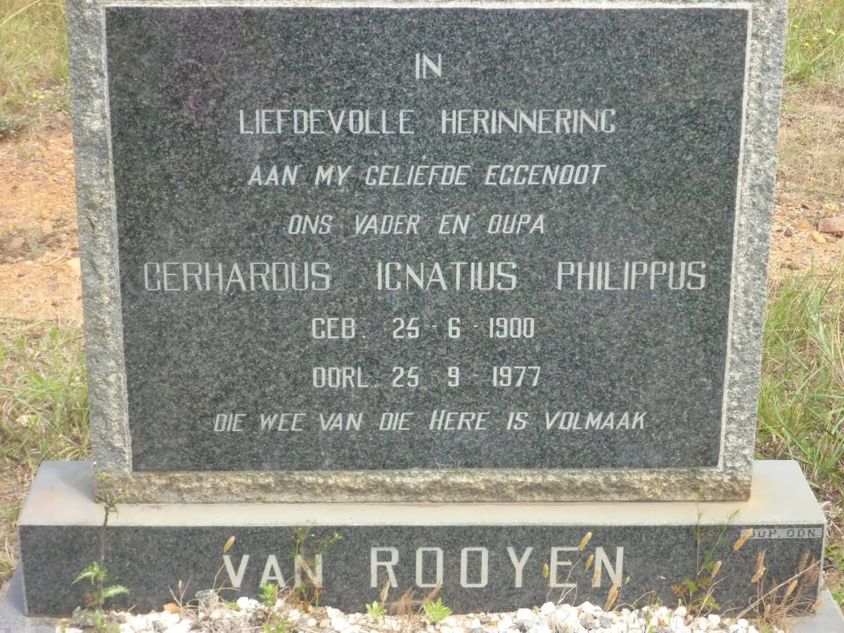 ROOYEN Gerhardus Ignatius Philippus, van 1900-1977