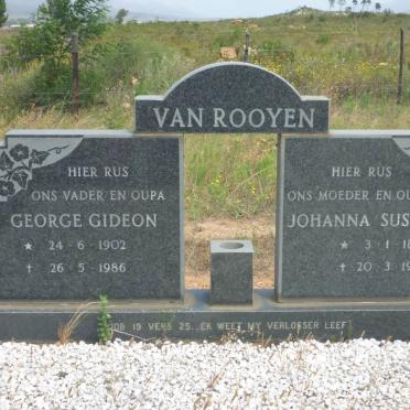 ROOYEN George Gideon, van 1902-1986 &amp; Johanna Susanna 1894-1985