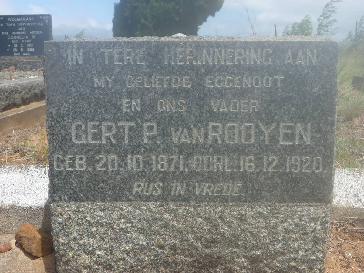 ROOYEN Gert P., van 1871-1920