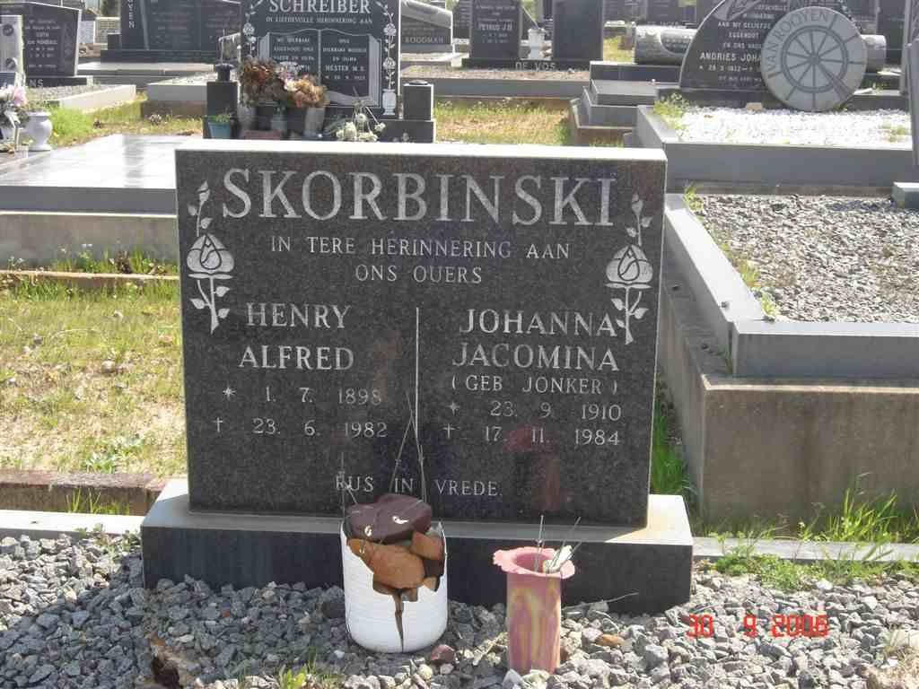 SKORBINSKI Henry Alfred 1898-1982 &amp; Johanna Jacomina JONKER 1910-1984