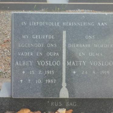 VOSLOO Albey 1915-1987 &amp; Matty 1919-