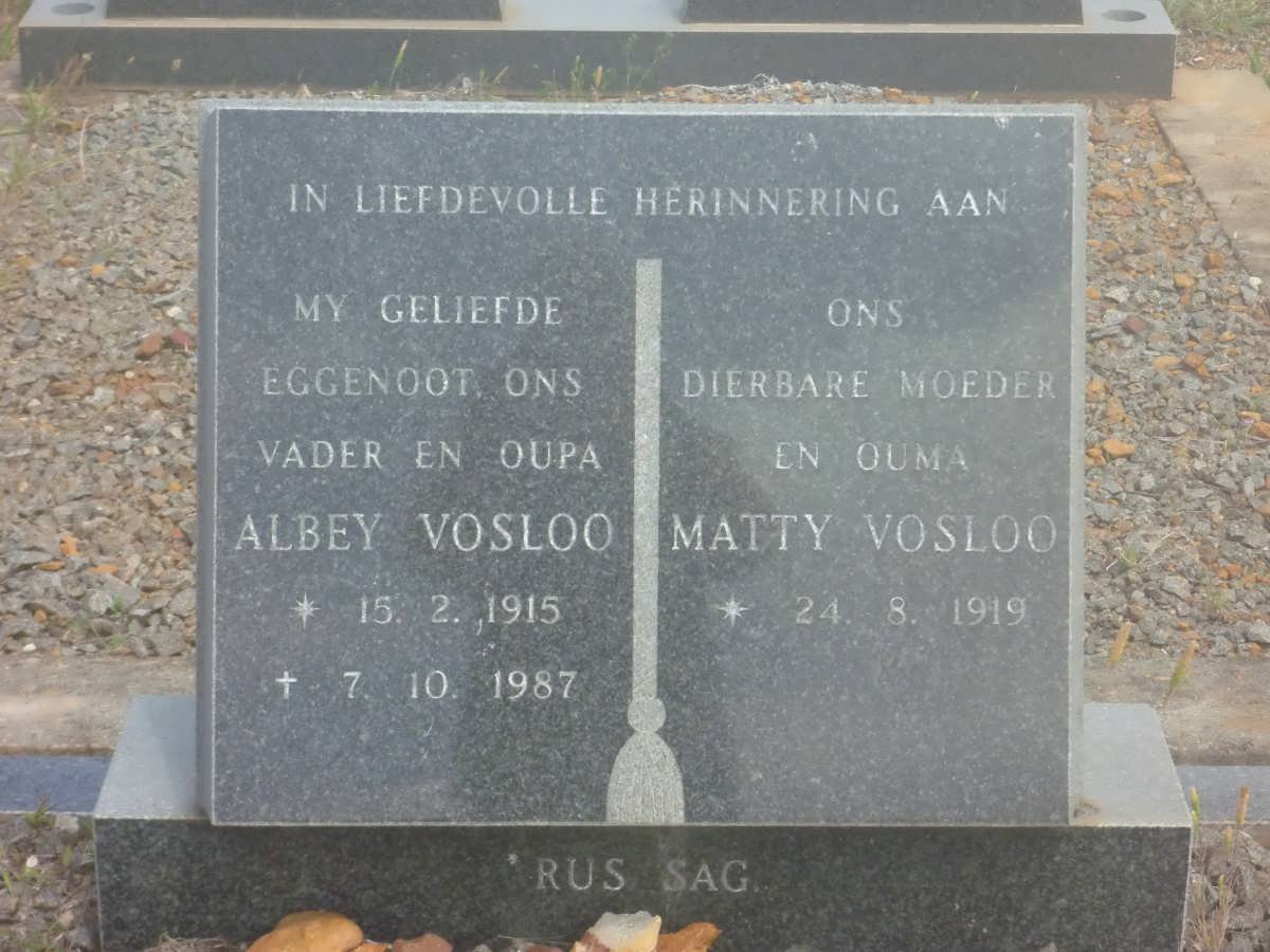 VOSLOO Albey 1915-1987 &amp; Matty 1919-