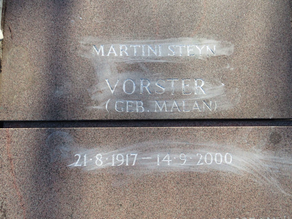 VORSTER Martini Steyn nee MALAN 1917-2000