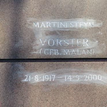 VORSTER Martini Steyn nee MALAN 1917-2000