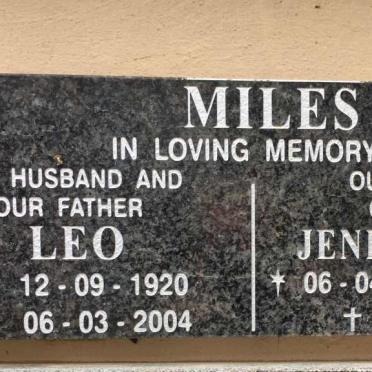 MILES Leo 1920-2004 &amp; Jenifer Claire SHUMAN 1930-2009