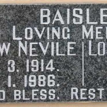 BAISLEY Andrew Nevile 1914-1986 &amp; Lorraine Zaidee 1917-2001