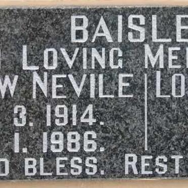 BAISLEY Andrew Nevile 1914-1986 &amp; Lorraine Zaidee 1917-2001