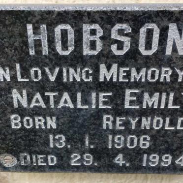 HOBSON Natalie Emily Miles nee REYNOLDS 1906-1994