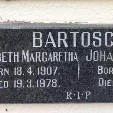 BARTOSCH Johannes Ignazius 1904-1995 &amp; Elizabeth Margaretha 1907-1978