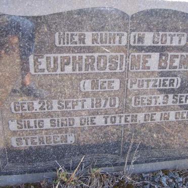 BENTZ Euphrosine nee PUTZIER 1870-1954