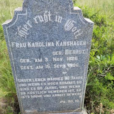 KARSHAGEN Karolina nee BERNDT 1826-1906