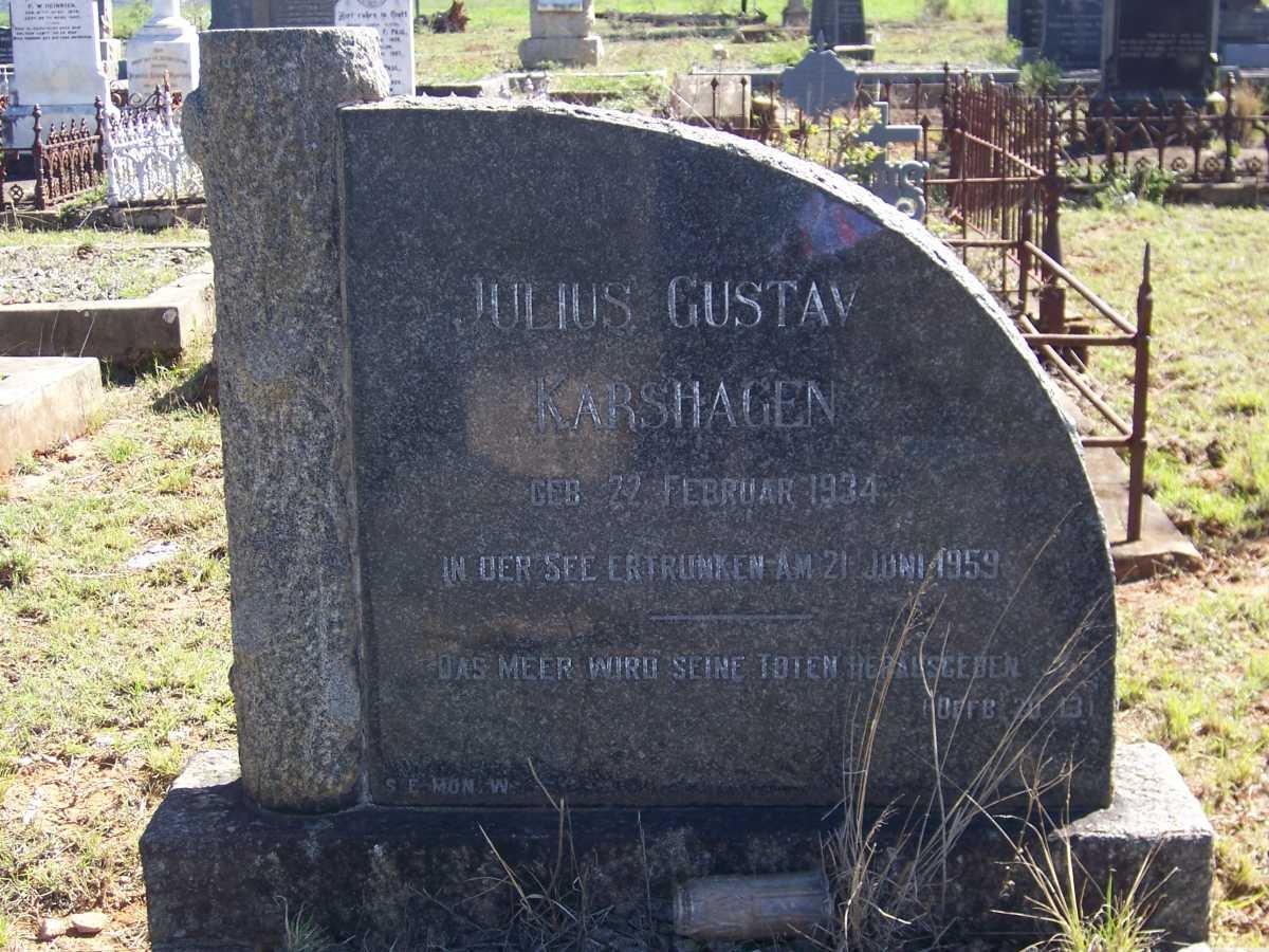 KARSHAGEN Julius Gustav 1934-1959