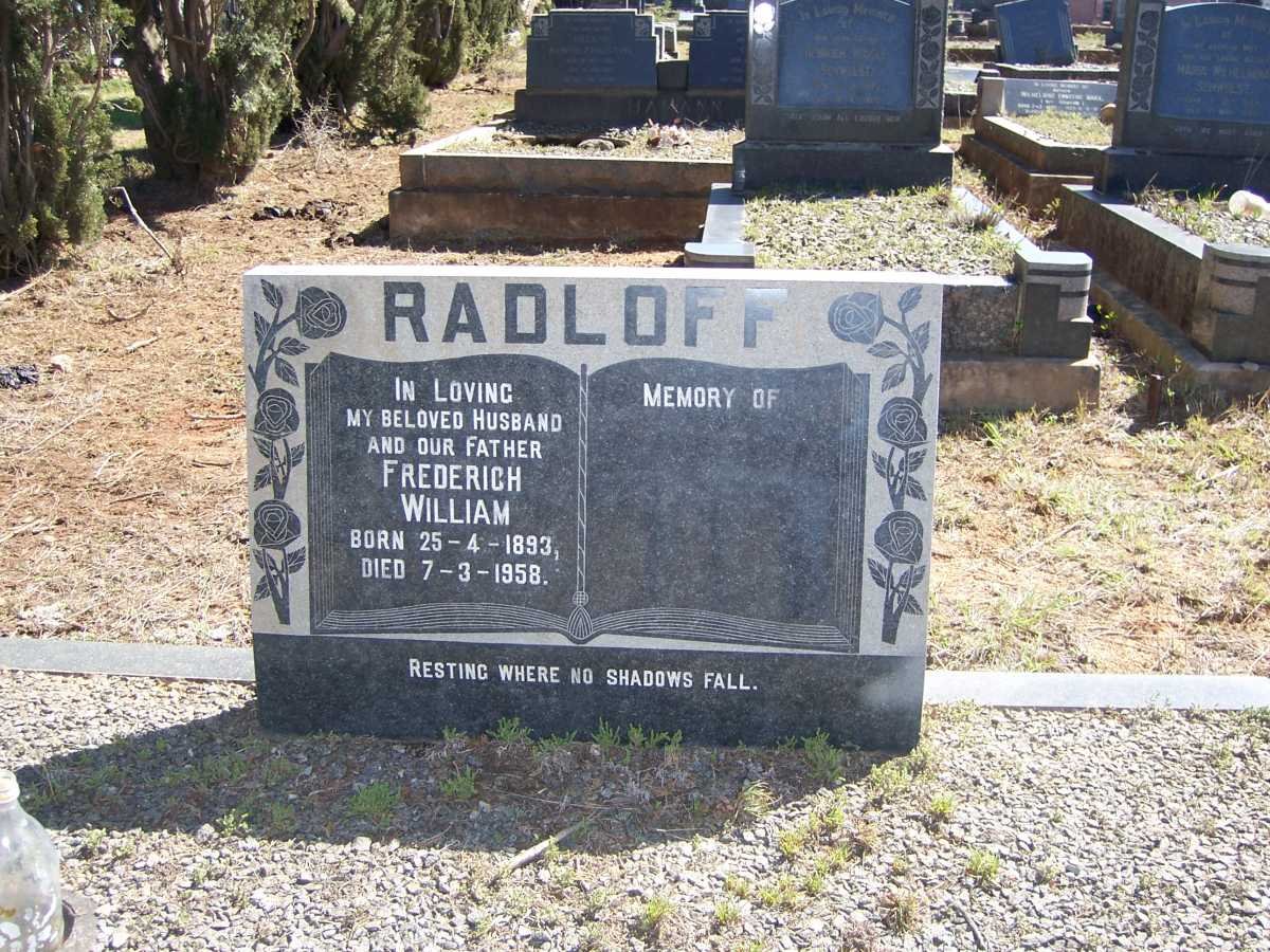 RADLOFF Frederich William 1893-1958