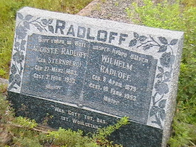 RADLOFF Wilhelm 1879-1953 &amp; Auguste STERNBERG 1883-1953