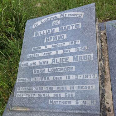 SPRING William Martin 1867-1955 &amp; Alice Maud LONGMORE 1885-1972