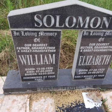 SOLOMON William 1926-2004 &amp; Elizabeth 1935-2012