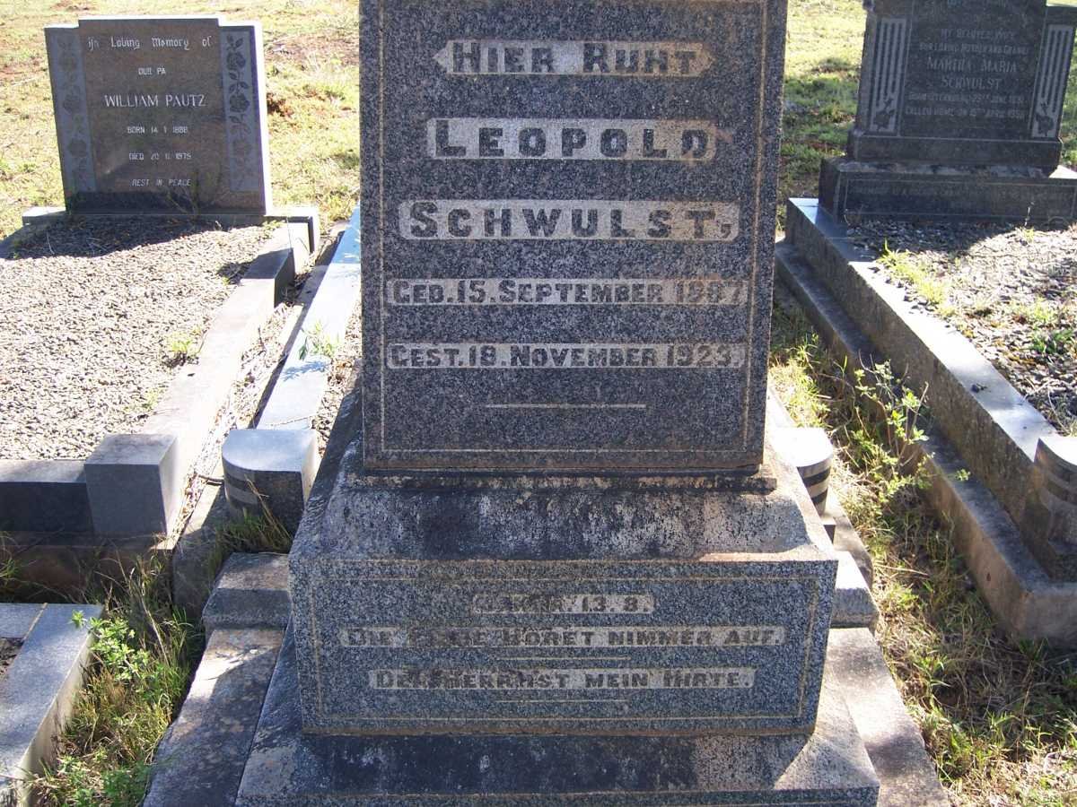 SCHWULST Leopold 1887-1923