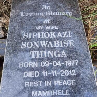 THINGA Siphokazi Sonwabise 1977-2012