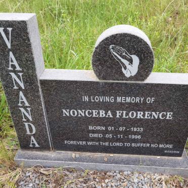 VANANDA Nonceba Florence 1933-1996