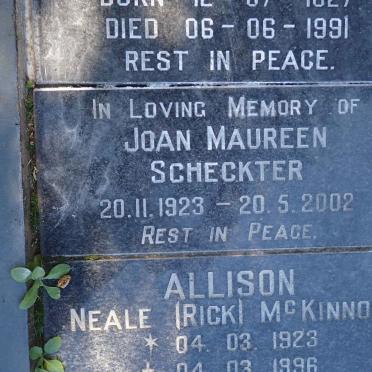 SCHECKTER Joan Maureen 1923-2002