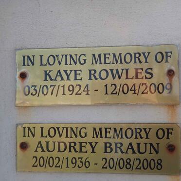 ROWLES Kaye 1924-2009 :: BRAUN Audrey 1936-2008