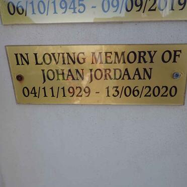 JORDAAN Johan 1929-2020
