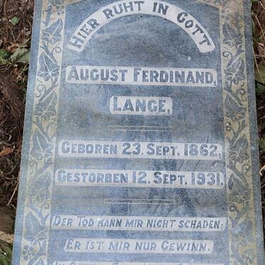 LANGE August Ferdinand 1862-1931